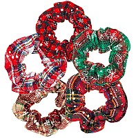 Scrunchies For Hair Christmas Styles Hair Scrunchies For Women Bandana Scrunchies 5Pcs Bandana Scrunchy Hair Ties Scrunchies