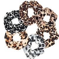 Scrunchies For Hair Leopard Print Hair Scrunchies For Women Bandana Scrunchies 6Pcs Bandana Scrunchy Hair Ties Scrunchies Ha