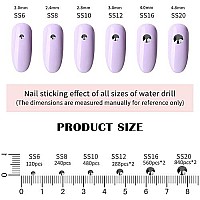 4240Pcs Jet Hematite Flatback Rhinestones 6 Sizes Crystal Diamonds For Nail Art Crafts Clothes Shoes With Tweezers And Picking P