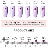 4240Pcs Fuchsia Flatback Rhinestones 6 Sizes Crystal Diamonds For Nail Art Crafts Clothes Shoes With Tweezers And Picking Pen