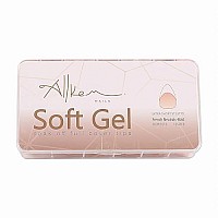 Allkem Soft Gel Nail Tips Extra Short French Stiletto Nail Extensions Kit 12 Sizes Short Full Cover Nails Neutrals Bold