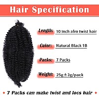 Marley Hair 10 Inch 7 Packs Pre Separated Springy Afro Twist Hair Marley Twist Braiding Hair For Faux Locs Crochet Hair Pre Fluf