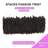 8 Packs Passion Twist Crochet Hair 6 Inch Prelooped Crochet Braids Pretwisted Spring Twist Crochet Hair For Black Women 6 Inch