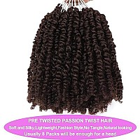 8 Packs Passion Twist Crochet Hair 6 Inch Prelooped Crochet Braids Pretwisted Spring Twist Crochet Hair For Black Women 6 Inch