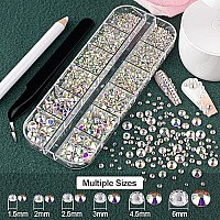 Flat Back Rhinestonespearls Kits Round Glass Crystal Ab Gemswhite Pearls With Quick Dry Makeup Gluepicker Penciltweezer For