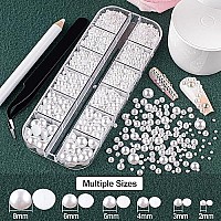 Flat Back Rhinestonespearls Kits Round Glass Crystal Ab Gemswhite Pearls With Quick Dry Makeup Gluepicker Penciltweezer For