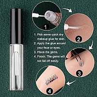 Flat Back Rhinestonespearls Kits Round Glass Crystal Ab Gemswhite Pearls With Quick Dry Makeup Gluepicker Penciltweezer For