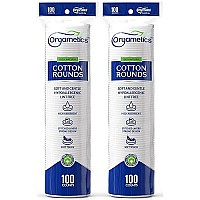 Orgametics Cotton Rounds 100 Natural Turkish Cotton Premium Makeup Remover And Facial Cleansing Round Pads Lint Free Hypoall