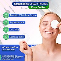 Orgametics Cotton Rounds 100 Natural Turkish Cotton Premium Makeup Remover And Facial Cleansing Round Pads Lint Free Hypoall