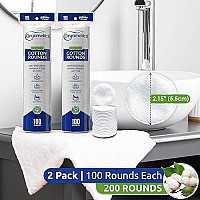 Orgametics Cotton Rounds 100 Natural Turkish Cotton Premium Makeup Remover And Facial Cleansing Round Pads Lint Free Hypoall