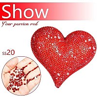 1440Pcs Ss20 Red Nail Flatback Rhinestones Bulk Nail Art Round Flatback K9 Glass Gems Beads Stones Diamonds Glitter Gluefix For