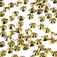 1440Pcs Ss20 Mine Gold Nail Rhinestones Flatback Bulk Metallic Golden Nail Charms K9 Glass Round Gems Beads Stones Diamonds Glit