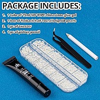 Nail Art Rhinestone Glue Gelflatback Gems Accessories Kit 1 Tube Of 15Ml Rhinestone Gel Glueuvled Needed1 Box Of Flatback