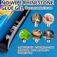 Nail Art Rhinestone Glue Gelflatback Gems Accessories Kit 1 Tube Of 15Ml Rhinestone Gel Glueuvled Needed1 Box Of Flatback