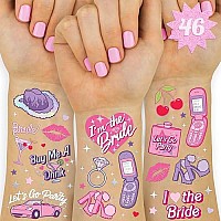 Xo Fetti Pink Bachelorette Temporary Tattoos 46 Foil Styles Bachelorette Party Decoration Bach Party Favor Girly Y2K Cut