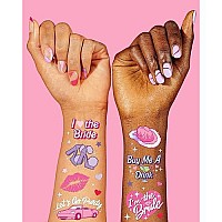 Xo Fetti Pink Bachelorette Temporary Tattoos 46 Foil Styles Bachelorette Party Decoration Bach Party Favor Girly Y2K Cut