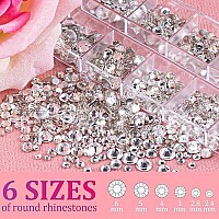 Belleboost 4 Boxes Flat Back Rhinestonepearls Kits Flatback Round Glass Clear Gemscolorfulabblue Mermaidpink Mermaid Half Ro