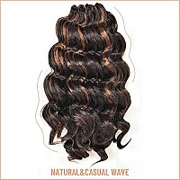 Toyotress Ocean Wave Crochet Hair 16 Inch 8 Packs Ombre Brown Crochet Braids Deep Twist Synthetic Braiding Hair Extensions 16