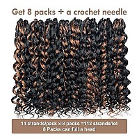 Toyotress Beach Curl Crochet Hair 12 Inch 8 Packs Black Mix Brown Highlightocean Wave Crochet Hair Short Curly Water Wave Wav