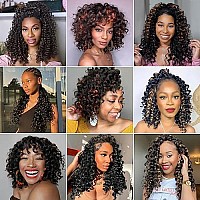 Toyotress Beach Curl Crochet Hair 14 Inch 8 Packs Black Mix Brown Ocean Wave Crochet Hair Shoulder Midlength Curly Water Wav