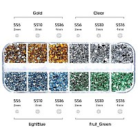 2 Packs Of Flatback Rhinestones 5660 Pcs Colorful Nail Art Rhinestones Flatback Crystal Colorful With Picker Pencil And Tweezer