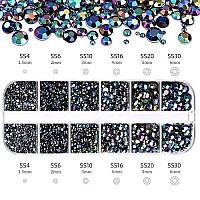 2 Packs Of Flatback Rhinestones 5660 Pcs Colorful Nail Art Rhinestones Flatback Crystal Colorful With Picker Pencil And Tweezer