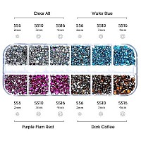 2 Packs Of Flatback Rhinestones 5660 Pcs Colorful Nail Art Rhinestones Flatback Crystal Colorful With Picker Pencil And Tweezer