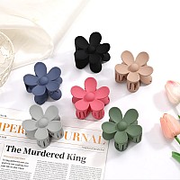 Hair Claw Clips 6Pcs Matte Flower Claw Clips Large Hair Clips For Women Thick Hair Big Cute Dasiy Hair Clips Non Slip Strong