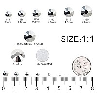 4240Pcs Silver Flatback Rhinestones 6 Sizes Crystal Diamonds For Nail Art Crafts Clothes Shoes With Tweezers And Picking Pen