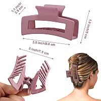 6 Pack Square Claw Clips Hair Claw Clips For Women Girls 35 Medium Nonslip Rectangular Claw Matte Hair Claws Strong Hair