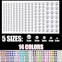 2758 Pcs Of Rhinestone Stickers 34568Mm With 14 Colors Self Adhesive Face Gems Stick On Body Crystal Jewels With Quick Dry