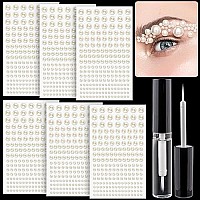 1182 Pcs Of Pearl Stickers 34568Mm Beige Half Round Pearls Self Adhesive Face Gems Stick On Body Crystal Beads With Quick D