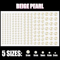 1182 Pcs Of Pearl Stickers 34568Mm Beige Half Round Pearls Self Adhesive Face Gems Stick On Body Crystal Beads With Quick D