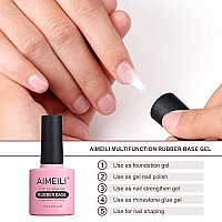 Aimeili Hema Free Rubber Base Gel For Nails Soak Off U V Led Clear Sheer Gel Nail Polish 4 In 1 Nail Strengthenenhancebase C