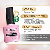 Aimeili Hema Free Rubber Base Gel For Nails Soak Off U V Led Clear Sheer Gel Nail Polish 4 In 1 Nail Strengthenenhancebase C