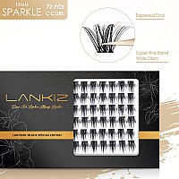 Lankiz Diy Lash Extensions 72Pcs Lash Cluster 12Mm Individual Eyelash Extensions At Home Superfine Band Soft Lash Clusters Di