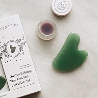 Mount Lai The Revitalizing Jade Gua Sha Essentials Bundle For Antiaging Holiday Gua Sha Set Facial Balm Gua Sha Kit