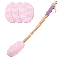 Amazerbath Lotion Applicator For Back Feet 4 Replaceable Pads With 1 Long Handled Back Sunscreen Applicator For Elderly Wome