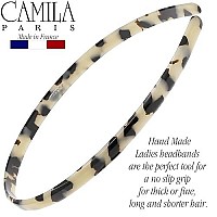 Camila Paris Cp3470 French Headband For Women Handmade White Tokyo Strong Hold Grip Womens Hair Band Ligth And Very Flexible