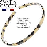 Camila Paris Cp3470 French Headband For Women Handmade White Tokyo Strong Hold Grip Womens Hair Band Ligth And Very Flexible