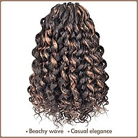 Toyotress Beach Curl Crochet Hair 12 Inch 8 Packs Brown Highlight Ocean Wave Crochet Hair Short Curly Water Wave Deep Twist S