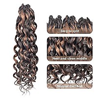 Toyotress Beach Curl Crochet Hair 12 Inch 8 Packs Brown Highlight Ocean Wave Crochet Hair Short Curly Water Wave Deep Twist S