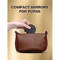 Qislee Compact Mirror Bulk Round Makeup Mirror For Purse Set Of 4 White