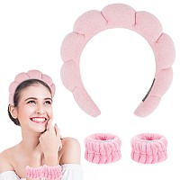 Spa Makeup Headband For Washing Face Sponge Skincare Face Wash Headbands For Women Girls Bubble Soft Terry Towel Cloth Hair B