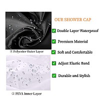 Shower Caps For Women Extra Large Adjustable Waterproof Reusable Shower Cap Hair Cap For Shower Hat For Women Girls Long Thick