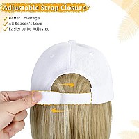 Lansigreen Baseball Cap With Hair Extensions Hat Wig Adjustable Hat Attached Curly Wave 14 Synthetic Hairpiece For Women Bleac