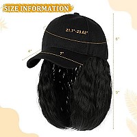 Lansigreen Baseball Cap With Hair Extensions Hat Wig Adjustable Hat Attached Curly Wave 14 Synthetic Hairpiece For Women Natura