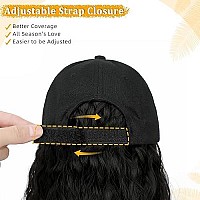 Lansigreen Baseball Cap With Hair Extensions Hat Wig Adjustable Hat Attached Curly Wave 14 Synthetic Hairpiece For Women Natura