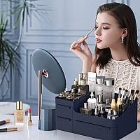 Makeup Organizer With Drawers Countertop Organizer For Vanity Bathroom And Bedroom Desk Cosmetics Display Case Desktop Dresser