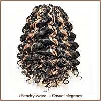 Toyotress Beach Curl Crochet Hair 12 Inch 8 Packs Brown Highlight Ocean Wave Crochet Hair Short Curly Water Wave Deep Twist W